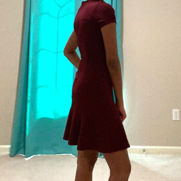 Maroon Work Peplum Dress - Picture 2 of 7